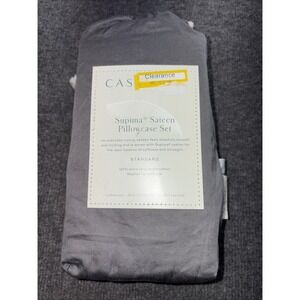 Casaluna Supima Sateen Pillowcase Set Standard Dark Grey